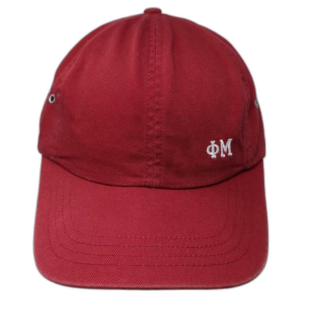 Alternative Headwear Phi Mu Hat Red White Baseball Cap OS Adjustable Cotton